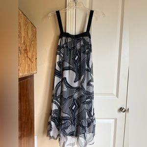 WHITE, BLACK, and BLUE SAJA DRESS